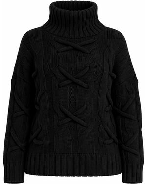 Worldclassca Strickjacke Strick Pullover Mit Stehkragen - Schwarz