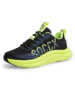 SOCCX Wedge Sneaker Im Mesh-Design Mit Linienprint - Grün