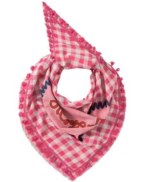 Codello Tuch Dreieckstuch Trachtenmotiv Karo Herzerl - Pink