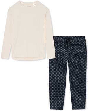 Schiesser Pyjama Organic Cotton - Blau