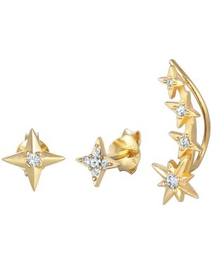 Elli Jewelry Ohrringe Astro, Ear Climber, Sterne - Mettallic
