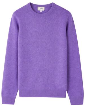 Gobi Cashmere Pullover Essential Cashmere Crewneck Sweater - Lila