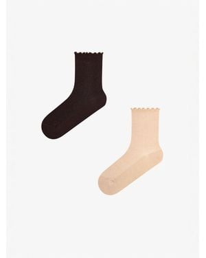 Penti Socken Classy Rüschen-Paar Socken - Weiß