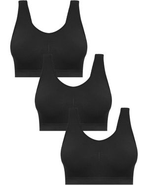 MEETWEE Still-Bh 3 Pack Nursing Bras - Schwarz