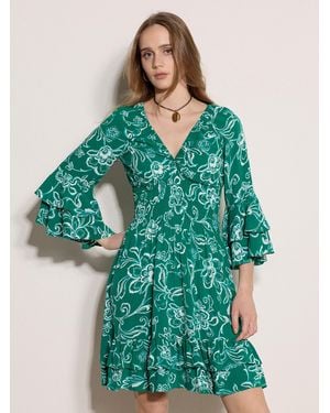 Apricot Kleid - Grün