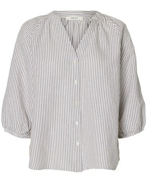 SELECTED Bluse Slfcleo-Alberta - Grau