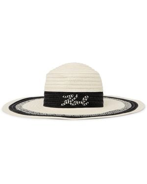 KARL LAGERFELD K/Signature Sonnenhut Mit Streifenlogo, Damen, Größe - Weiß