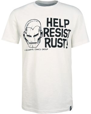 Re:Covered T-Shirt Marvel Help Resist Rust - Weiß