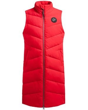 SOCCX Lange Steppweste Mit Peached-Finish - Rot