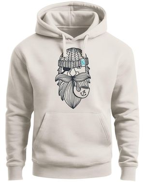 Neverless Sweatshirt Sailor Captain Mit Pfeife - Grau