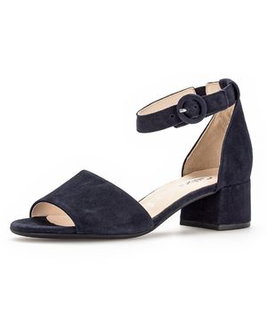 Gabor Tunis Sandalette Blockabsatz, Festtagsschuh, Abendschuh Mit Zierschnalle, G-Weite - Blau
