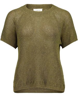 Cartoon Strickpullover Mit Rundhalsausschnitt - Grün