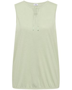 Cecil Top Mit Split Neck Und Bändern - Grün