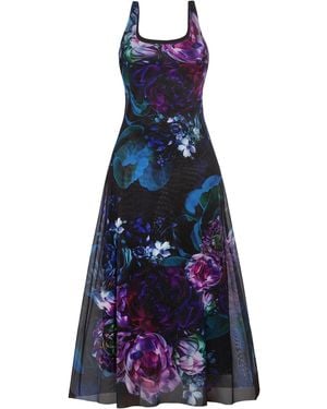 JIORO Kleid Peonies - Blau