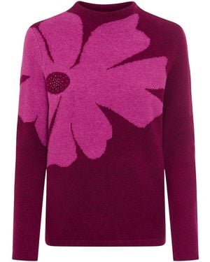 Olsen Feinstrickpullover, Gerade Geschnitten - Pink