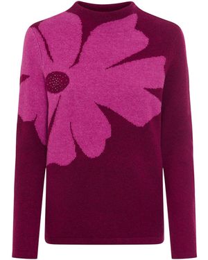 Olsen Feinstrickpullover, Gerade Geschnitten - Pink