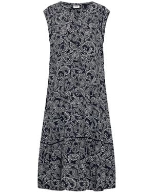 Cecil Midikleid Mit Split Neck Und Print - Grau