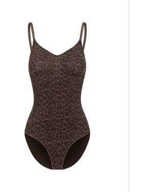 cfab Shapingbody Bodysuit Sculpting Shapewear Mit Slip - Braun