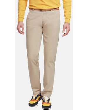 Meyer Chinohose New York Mit Stretch-Dehnbund - Natur