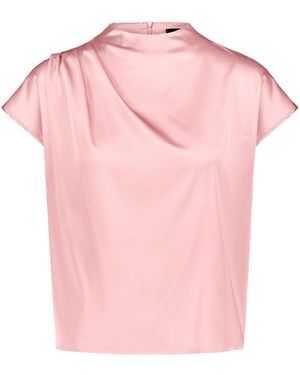 Zero Satin-Bluse Mit Kragen - Pink