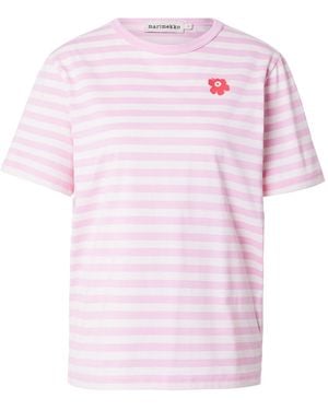 Marimekko T-Shirt Tasaraita Unikko - Pink