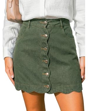CUPSHE Rock Scalloped Button-Front - Grün