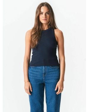 TeeShoppen Top Ribbed - Blau