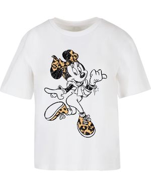 Merchcode T-Shirt Minnie Mouse Leo - Weiß