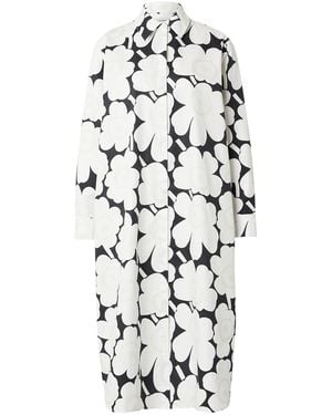 Marimekko Kleid Runoelma Unikko - Weiß