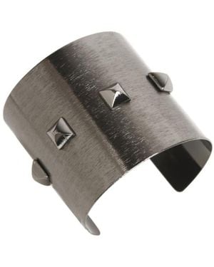 Addicted Armband Nyx Noir Bracciale Color Argento Brunito Con Le Borchie - Grau