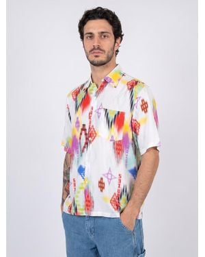 Aries Hemd Ikat Print Hawaiian - Weiß