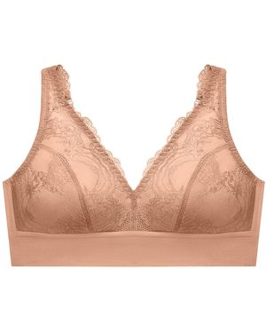 Glamorise Bramour Lexington Plunge-Bralette Mit Spitze - Natur