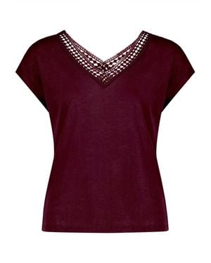 Zero Kurzarm-Shirt Mit V-Ausschnitt - Rot