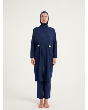 Marina Badeanzugkleid Aufschrift M2507-2 - Blau