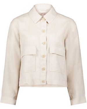 Cartoon Casual-Jacke Mit Aufgesetzten Taschen - Natur