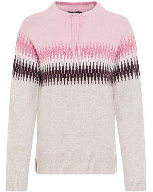 Olsen Pullover Mit Modernem Norweger-Dessin - Pink