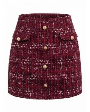 CUPSHE Rock Button-Front Mini Skirt - Rot