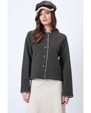 Trend Alaçatı Stili Trend Alaat Stili Strickjacke - Schwarz