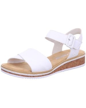Rieker Sandale Sandalette Damen V3691 80 Kunststoff (Synthetik) - Natur