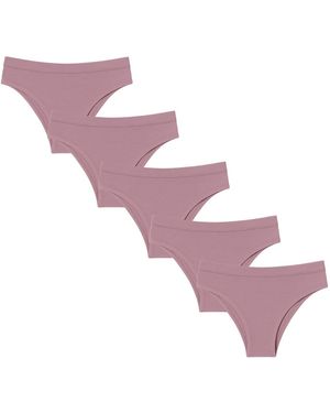 MAXTED Slip Ultra Soft Brasilianische Slip Frauen 5Er Pack - Pink