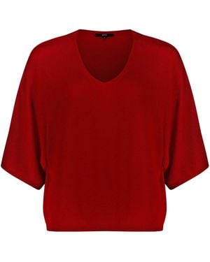 Zero Feinstrickpullover Kurzarm - Rot