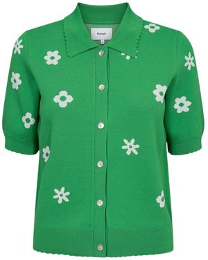 Numph Shirt Mit Halbarm Numargitta Cardigan - Grün