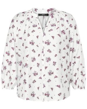 Zero Schlupfbluse Mit Blumen - Weiß
