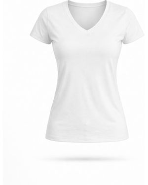 LEAFLETIC Shirt Short Sleeve V-Neck T-Shirt - Weiß
