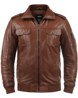 Solid Lederjacke Sdfamash - Braun