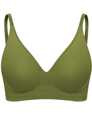 cfab Bh Rib Comfort Push-Up Bh - Grün