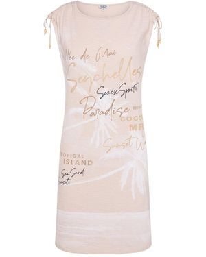 SOCCX Jersey-Kleid Mit Gerafften Schultern Und Artwork - Pink