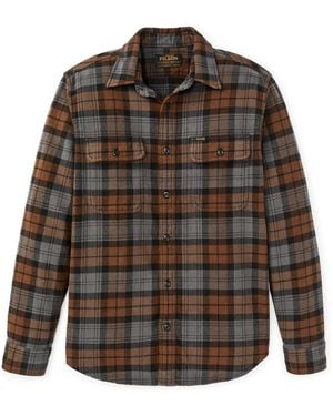 Filson Hemd Vintage Flannel Work Shirt/Charcoal Plaid - Braun