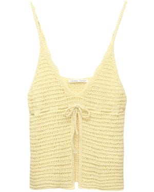 Pull&Bear Stricktop - Gelb