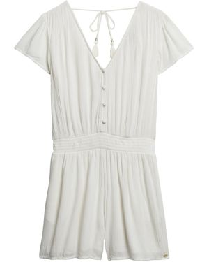 Superdry & Co Kurzärmeliger Playsuit mit Print Wollweiß 38